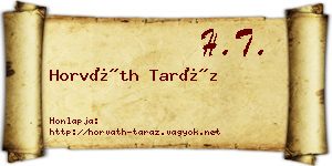 Horváth Taráz névjegykártya